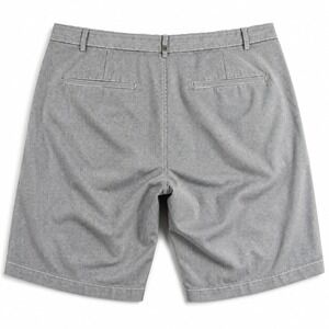 Calvin Klein Mens Size 36 Gray Striped Chino Shorts Flat Front Casual Preppy
